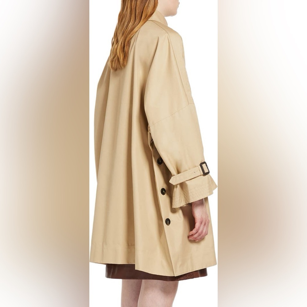 Max Mara Beige Trench Coat NWT Size 12 Authentic Luxury Jacket - Picture 3 of 4
